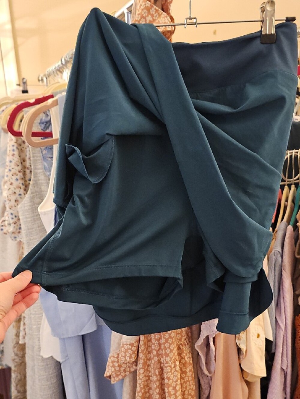 Eddie Bauer Teal Mini Skort With zipper Pockets